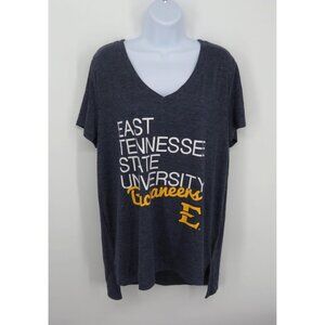 East Tennessee State Univ Buccaneers Ladies Champion V-Neck Navy T-Shirt XL NWT